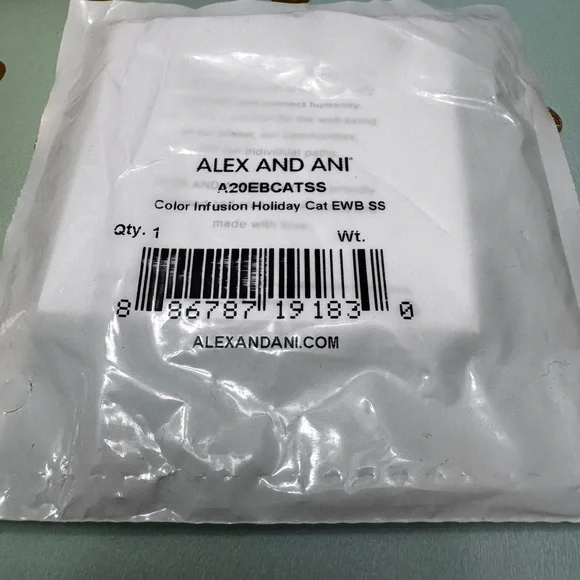 NWT Alex and Ani Holiday Cat Silver - Picture 3 of 3